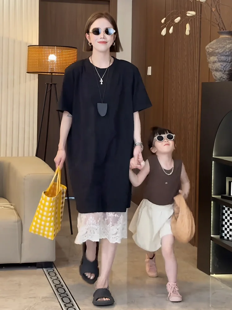 20代後半ママ向けの夏用レーススカート付きTシャツ：ゆったりとした中長丈セットアップの選び方