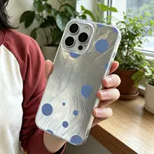 シンプルなハートドットデザインのスマートフォンケース【iPhone用・柔らかい素材対応】