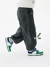 男児用通気性のあるワイドパンツ【裾リブ・秋用】（セットアップ対応）