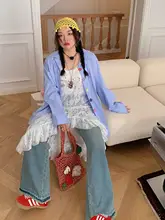 春秋用 ハイウエスト シルエットデニムパンツ【極上の柔らかさ・カジュアルスタイル】（セットアップ対応）