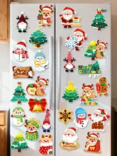 クリスマス冷蔵庫装飾 雪だるまとサンタのマグネット【個性的なデザイン・扉用】