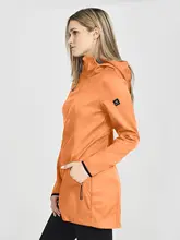 レディース アウトドア用 防風防水 薄手コットンソフトシェルジャケット【エコ素材・フィットデザイン・カジュアル用】