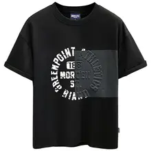 レトロデザインの3Dエンボスロゴ半袖Tシャツ【ゆったりフィット・夏用・メンズ】