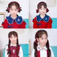 ヘアアクセサリー キッズ ガールズ ヘアゴム ヘアバンド ベロア 赤 編み込み お正月 迎春 クリスマス「JoJo」
