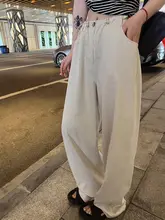 杏色 ワイドレッグ カーゴパンツ【高腰・フィット・ストレート】