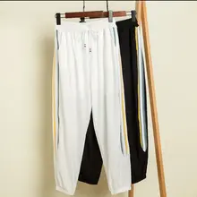 白色速乾運動パンツ【通気性・吸汗速乾・フィット・束脚デザイン】