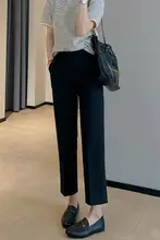 WTHEONE ハイエンドファッショナブルブラックハイウエスト テーラードパンツ