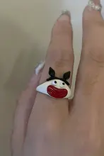 CHEALIMPID カートゥーンスタイルの面白いキャラクターリング【ユニセックス・オープンタイプ・かわいいデザイン】