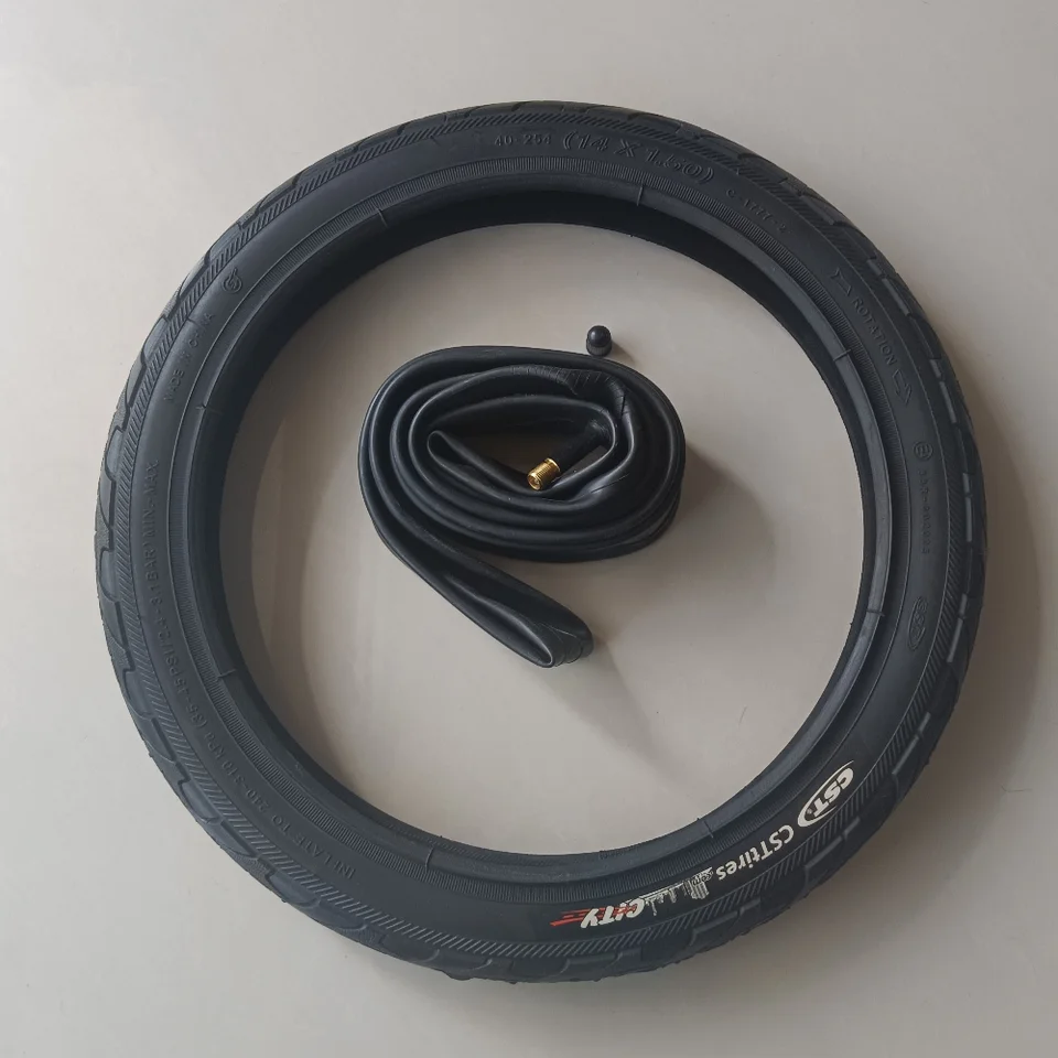 14インチ折り畳み子供用自転車用タイヤ【外胎・内胎付き】