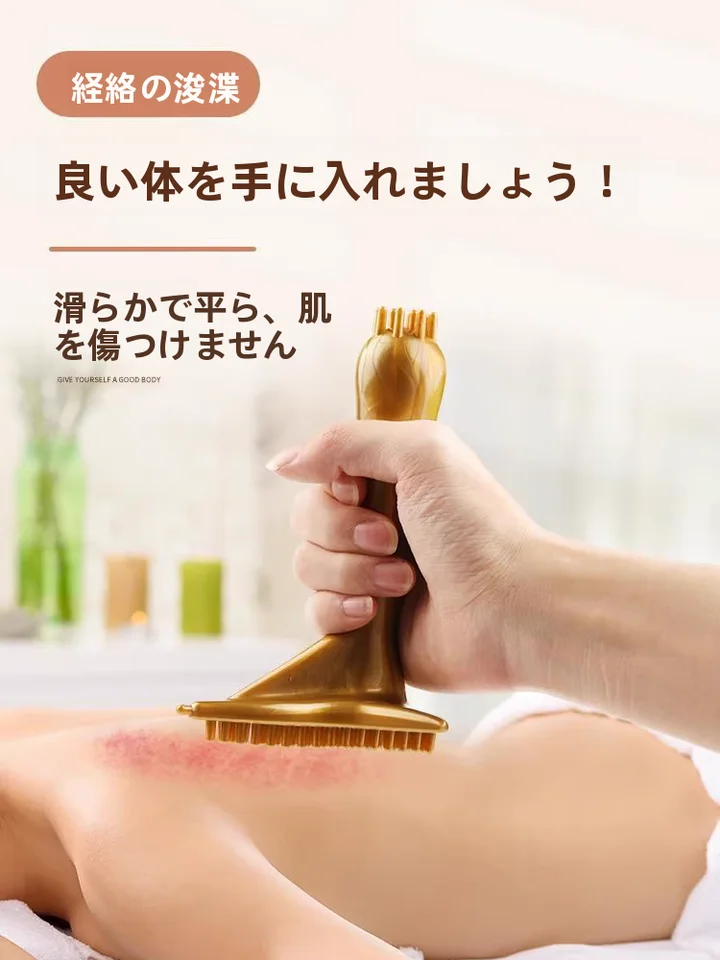 経絡マッサージブラシ【頭部・肩・背中用・三角形デザイン】