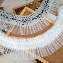 幅広のドット柄レースフリル【DIY用・カーテンや衣服の装飾に最適】