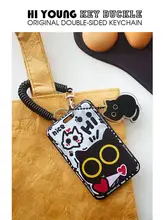 ICカードケース 定期入れ 黒猫モチーフ 可愛い オリジナル コンパクト 通勤 通学 社員証 IDケース 「HiYOUNG」