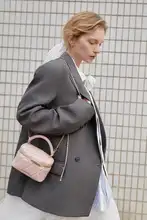 斜め掛け用のダイヤモンドキルティングデザインミニバッグ【チェーンストラップ付き】