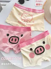 男性用 コットン製 抗菌 メッシュブリーフ【吸汗・快適・可愛い豚柄・ショートパンツ】