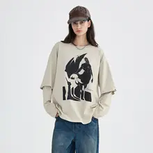 男女兼用 ヴィンテージ風 ひねりデザイン長袖Tシャツ【人馬座神話テーマ】