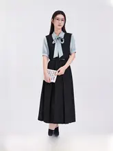 ブラックノースリーブワンピース【夏用・通勤・ビジネスシーン対応・教師面接ボトム】（セットアップ対応）