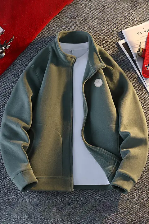 極上の柔らかさのアメリカンスタイルジャケット【春秋用・カジュアル・ハイネック・ルーズフィット】