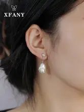 天然淡水パールのイヤリング【大きさ不規則・バロックデザイン・取り外し可能】