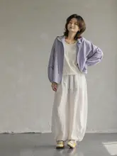 リネン製 パンツ【薄手・直筒・ゆったりしたデザイン・カジュアル】（セットアップ対応）