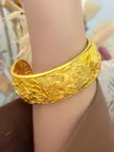 幅広い牡丹フラワーデザインのバングル【ヴィンテージスタイル・新中式結婚用ジュエリー】