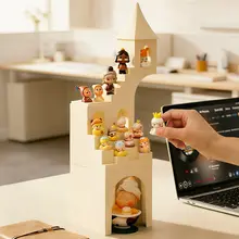 階段型デザインのデスクトップ収納ラック【オフィス用・フィギュアディスプレイ】
