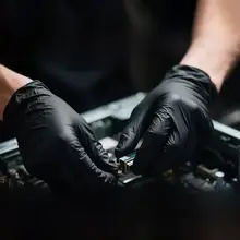 自動車整備用ニトリル手袋【防水・防油・厚手・耐酸アルカリ・静電気防止】