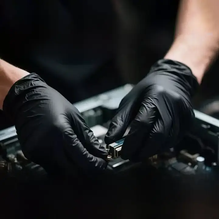 自動車整備用ニトリル手袋【防水・防油・厚手・耐酸アルカリ・静電気防止】