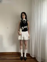 NOTJUSTHIM フリルデザイン ペチコート付きミニスカート【重厚感あるレース・多層構造】