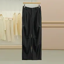 春の通勤スタイルにぴったり！ゆったりとしたシルエットのスーツカジュアルパンツ【女性用・長ズボン】（セットアップ対応）