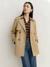 トレンチコート レディース ダブルブレスト 上品 きれいめ 秋 アウター