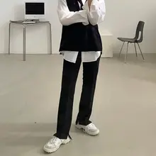 春夏向けデザインカットアウトワイドパンツ【トレンド・ルーズフィット・カジュアル】