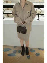 生デニム 2点セット レディース シャツ スカート 春 秋