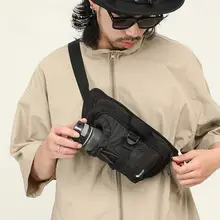 アウトドア アクティビティ用ボトルバッグ【便利なドローストリング・斜め掛け・男性用】