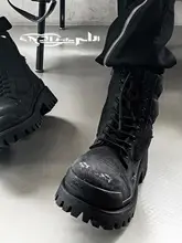レトロなデザイン！厚底マーチンブーツ【ダメージ加工・ショートブーツ・ワークスタイル】