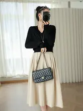 リネン素材の通気性ハイウエストミディスカート【体型カバー・秋用・女性用】