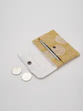 刺繍入りミニ折り畳みコインパース【超薄型・二重層・女性用・スクエアデザイン】