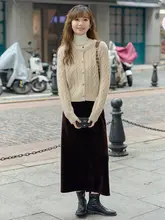 高リブニットハイネックトップス【ソフトな手触り・スリムフィット・秋冬用・レディース】