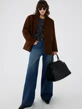 フィットのデニムパンツ【ウォッシュ加工・カジュアル・ハイウエスト】（セットアップ対応）