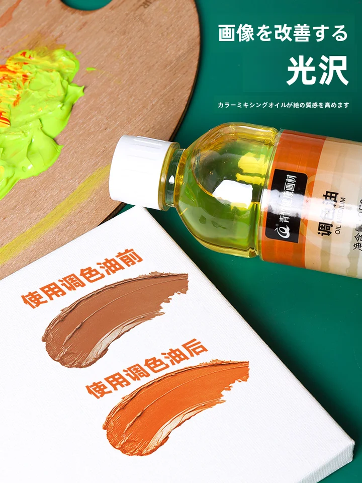 青竹画材 無臭松脂油 薄め剤オイルペイントセット【調色用・洗浄剤・筆洗浄・ツールセット】