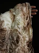 流行の裂け目とフリンジデザインの古風な染め綿生地【ヴィンテージ風・中華スタイル・服地デザイン】