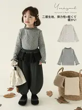 小さな女の子にぴったりのフラワープリント長袖Tシャツ【柔らかな肌触り・着やすいデザイン】（セットアップ対応）
