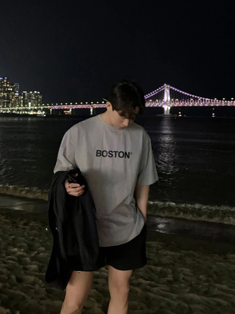 碧舍 メンズ Tシャツ 30代向け ロゴプリント ローズカラー ローズカラー