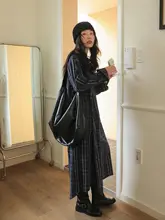 春季にぴったりのチェック柄シャツワンピース【デザイン性抜群・ロング丈】