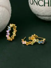 虹色のキャンディーイヤリング【ファッション・レトロスタイル・女性用・個性的なデザイン】