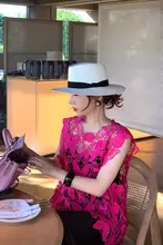 レディース 夏用 ノースリーブ レース トップス【カジュアル・不規則デザイン・バタフライシルエット・ストラップ付き】