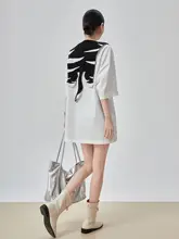 トップス レディース 半袖Tシャツ ホワイト ゼブラ柄ショール付き 取り外し可能 ルーズ 着痩せ ミディアム丈 夏