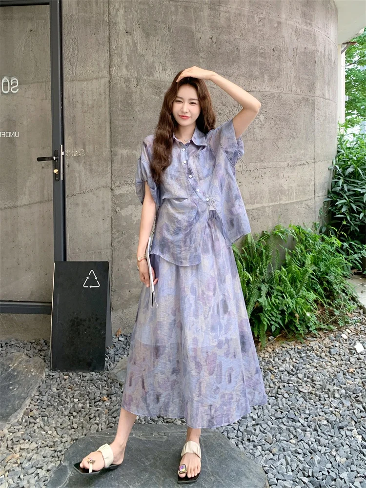おしゃれグラデーションのスタイルを実現するカジュアルセットアップ【夏用・韓国風・女性向け】