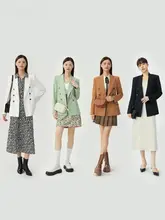 秋用ウエスト絞りロングジャケット【シンプルデザイン・長袖】