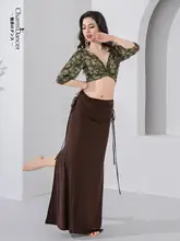 エキゾチックな印花のベリーダンス衣装【体型カバー・上衣・半スカート】（セットアップ対応）