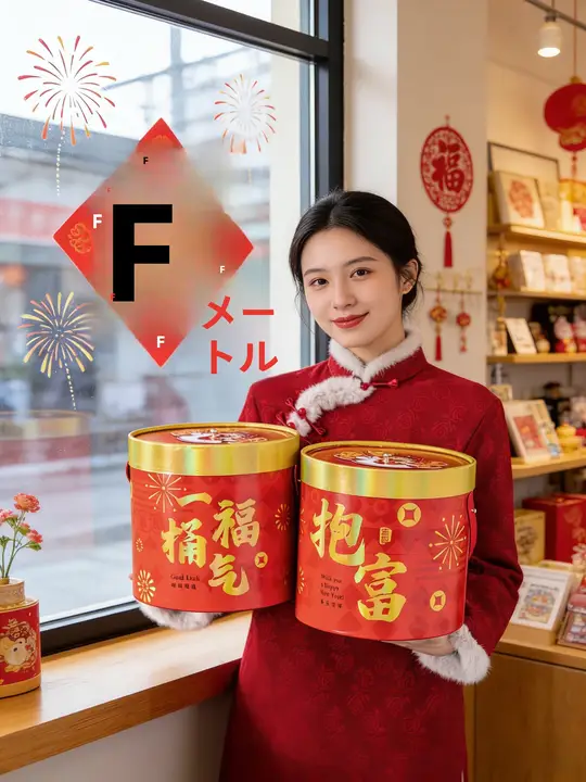 高級お年賀ギフトボックス【お菓子・おしゃれなデザイン・厄除け効果】（セットアップ対応）